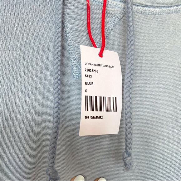 NWT BDG Slouchy Cropped Hoodie Dusty Blue Size Small - Picture 8 of 12